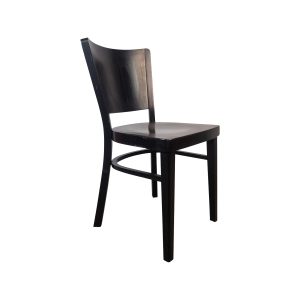 Super-Seat | The Felix wooden hospitality chairs black | Wooden chair, dark brown, curved back, sleek legs, minimalist design. |. | Hospitality Furniture