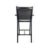 Super-Seat | Textile Hospitality Bar Stools Sunny Black | Black metal bar stool with Textile mesh back and armrests. Minimalist design. | Hospitality Furniture