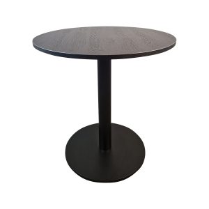 Super-Seat | The Hospitality Tables black melamine round 67cm with base | Black melamine table, round 67cm, wooden core, minimalist design. | Hospitality Furniture