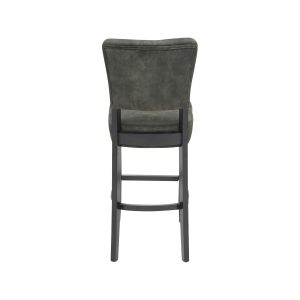 Super-Seat | The Lisa Rome hospitality bar stools vintage green | Green suede-like upholstery, black wood frame and legs. | Hospitality Furniture