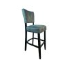 Super-Seat | Lisa Rome hospitality bar stools | Vintage-style high chair with dark frame, light gray upholstered seat and back. | Hospitality Furniture