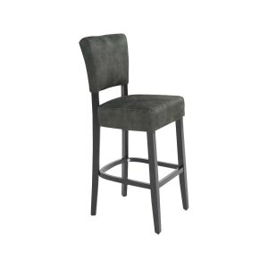 Super-Seat | The Lisa Rome Hospitality Bar Stool | Vintage design with green upholstery, black metal legs and round footrest. Perfect for hospitality industry. |. | Hospitality Furniture