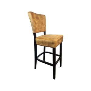 Super-Seat | Lisa Rome Hospitality Bar Stools Velour Ochre | Stylish bar stool with brown velour, dark wood legs, footrest - perfect for hospitality. | Hospitality Furniture