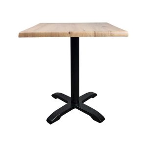 Super-Seat | Hospitality Terrace Tables | Square, light brown oak top on black base, perfect for hospitality venues. | Hospitality Furniture