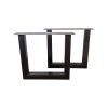 Steel black U-shaped metal table legs wide 70cm