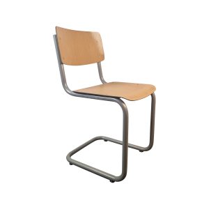 Super-Seat | Chair with timeless design | Wooden seat and back, metal frame, light color. Mix of retro and industrial style. | Hospitality Furniture