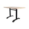 Super-Seat | Hospitality Terrace Tables Werzalit | Oak color, happy wood surface, black metal base, ideal outdoor use. | Hospitality Furniture