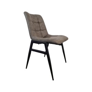 Super-Seat | Modern Dining Chair | Gray modern dining chair with padded design, slim black metal legs. Perfect for hospitality industry. | Hospitality Furniture