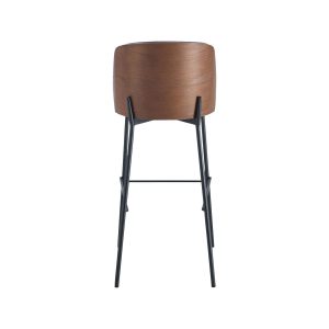 Super-Seat | A design from New York | Barstools with wooden seat and black metal legs, round seat on slim, angular legs. | Hospitality Furniture