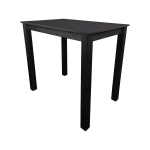 Super-Seat | The Parker Café Bar Standing Table | Zwarte houten tafel, rechthoekig blad, vier rechte poten, 120x80cm. | Horecameubilair