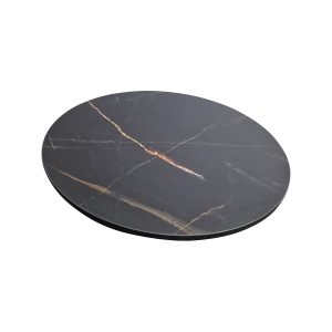 Super-Seat | The Marble black melamine table tops round 67cm | Black marble look, white/brown veins, smooth and glossy melamine. | Hospitality Furniture