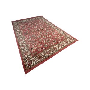 Super-Seat | The Vintage Rug 220x160cm Scarlet Blossom | Red and cream flowers, white background, elegant vintage look. | Hospitality Furniture