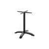 Super-Seat | A black metal base with a central cylindrical column, X-shaped mounting bracket, and four curved legs—ideal for pairing with Tivoli teak (outdoor) dining tables 70x70cm | Zwart metalen onderstel met cilindrische kolom en kruisvoet; perfect voor teak houten Tivoli (buiten)tafels |. | Horecameubilair