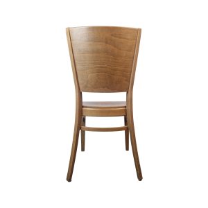 Super-Seat | Chaises Bistro Empilables Milano Bois Miel | Houten stoelen met honingkleur, gebogen rugleuning en zitvlak. Elegante bistrostijl. | Horecameubilair
