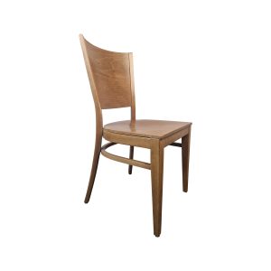 Super-Seat | Chaises Bistro Empilables Milano Bois Miel | Stoel in honingkleurig hout, met gebogen rugleuning en poten. Stapelbaar design. | Horecameubilair