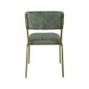 Super-Seat | The Aviator restaurant chair | Gouden frame, groene vintage stoffering, gestoffeerde zitting en rugleuning, luxe uitstraling. | Horecameubilair