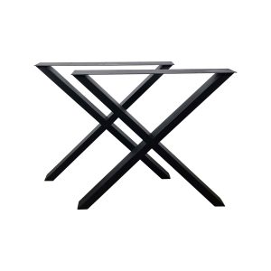 Super-Seat | The SET of 2 metal X table legs | Stoer, modern ontwerp van metaal in een X-vorm, zwart en minimalistisch voor tafels en bureaus. | Horecameubilair