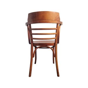 Super-Seat | The Siena Thonet Wooden Armchair | Amber brown wood, curved backrest, slatted design, flared legs. Timeless elegance. | Horecameubilair
