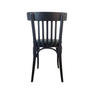 Super-Seat | Tony Thonet Black Wooden Cafe Chair | Black wood with green smooth seat, curved top rail and vertical slats. | Hospitality Furniture