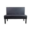 Super-Seat | Lisa horeca eetbank bistro Zwart - 120cm | Zwarte kunstleren eetbank met hoge rugleuning en metalen poten, strak & modern design. | Horecameubilair