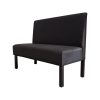 Super-Seat | The Lisa horeca eetbank bistro Zwart - 120cm | Zwarte houten eetbank met hoge rug en strakke lijnen, zitting en rug in zwart kunstleer, metalen poten. | Horecameubilair