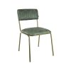 Super-Seat | The Aviator restaurant chair | Vintage groene bekleding met verticale stiksels, goudkleurige metalen poten, modern design. | Horecameubilair