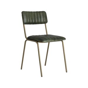 Super-Seat | The Aviator hospitality chairs gold frame vintage green | Green vintage chairs with gold frame; ribbed upholstery and slim legs. Minimalist and elegant. | Hospitality Furniture