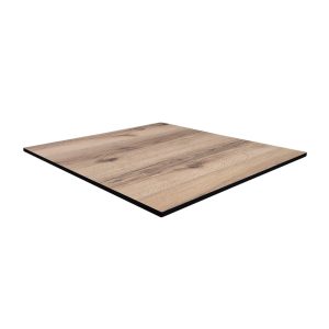 Super-Seat | Castle Oak HPL Table Top | Light brown wood grain, dark edges, HPL material, adds elegance to tables. | Hospitality Furniture