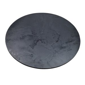 Super-Seat | The HPL hospitality (patio) table tops moon relief black round 80cm | Black slate, round shape, rough texture, natural patterns. | Hospitality Furniture