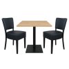 Super-Seat | The Hospitality Set Lisa Black | Black upholstered chairs, black metal base, oak melamine table top 67x67cm |. | Hospitality Furniture