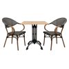 Super-Seat | The Hospitality Terrace Set textile chairs + Werzalit table oak 7 | Oak Werzalit table, black metal base, 2 textile chairs with wooden armrests in black with woven seat |. | Hospitality Furniture