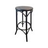 Super-Seat | A black metal bar stool with round wooden seat by Thonet café | Elegant and industrial, perfect for modern interiors. | Hospitality Furniture