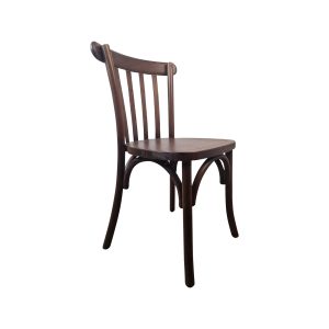 Super-Seat | Thonet Café Stacking Chairs | Classic brown with vertical bars, curved carpet, and elegant legs against white background. | Hospitality Furniture