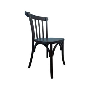 Super-Seat | Thonet Café Stacking Chairs | Black wooden chairs with curved back, vertical bars and round seat. Elegant design. |. | Hospitality Furniture