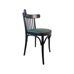 Super-Seat | The Tony Thonet | Black wooden frame, green seat and slatted base; elegant and classic design. | Hospitality Furniture