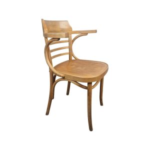Super-Seat | Toulouse Thonet Wooden Armchair | Light brown bentwood; curved back/arms; solid seat; natural finish. Vintage charm. | Horecameubilair