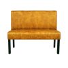 Super-Seat | The Lisa horeca eetbank bistro velours oker - 120cm | Okergeel velours, zwarte rechte poten van metaal; moderne eetbank in bistrostijl. | Horecameubilair