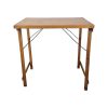 Super-Seat | The Vintage industrial folding monastery table (78x60cm) | Rechthoekig houten blad, zwarte metalen steunen, vier rechte poten, vintage bruin hout. | Horecameubilair