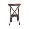 Super-Seat | The Cross-Back Stackable Chairs Brown Wood | Donkerbruin houten stoel met X-vormige rug en gebogen poten, volledig van hout. | Horecameubilair