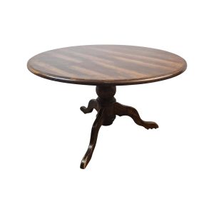 Super-Seat | The Cambridge Wooden hospitality communal table | Donkerhouten ronde tafel, 130cm, met centrale poot en drie gebogen poten. | Horecameubilair
