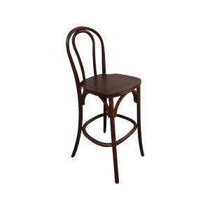 Super-Seat | The Vienna Thon no 18 wooden bar stools brown | Dark brown wooden bar stool with curved back, flat seat and round footrest. | Hospitality Furniture