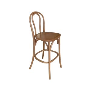 Super-Seat | The Vienna Thon no 18 wooden bar stools brown | Brown wooden bar stool with curved back, four legs and support bars, classic design. | Hospitality Furniture