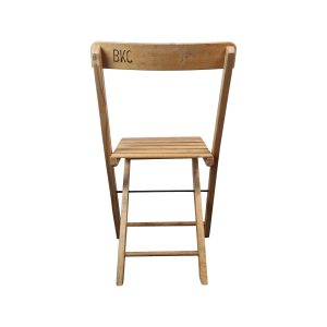 Super-Seat | BKG vintage wooden folding chair | Light brown wooden folding chair with engraved “BKC”, slatted seat and backrest. | Hospitality Furniture