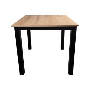 Super-Seat | Empire hospitality table with a 80x80cm oak melamine top and four black legs | Square hospitality table with oak melamine top, black metal legs, modern design. | Hospitality Furniture