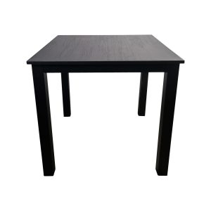 Super-Seat | The Empire hospitality table in black melamine | Zwarte melamine tafel, 80x80cm, vier rechte metalen poten, strak en modern design. | Horecameubilair