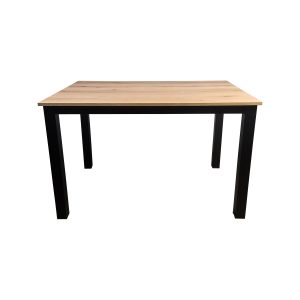 Super-Seat | The Empire hospitality tables oak melamine 120x80cm with base | Rectangular table top of oak look melamine, four black metal legs. | Hospitality Furniture