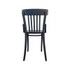Super-Seat | Ocean Thonet Vintage Wooden Slat-Back Chair | Grijs-blauw hout, verticale ruglatten, gebogen armleuningen, licht uitlopende poten. | Horecameubilair