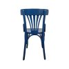 Super-Seat | The Indigo Thonet vintage wooden fan-back chair | Blauwe houten stoel met gebogen rugleuningslatten en kruisverbonden poten. | Horecameubilair