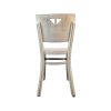 Super-Seat | White wooden bistro chair, curved back, triangular cutouts, horizontal support rods. | Hospitality Furniture