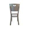 Super-Seat | Gray vintage wood bistro chair; visible screws, light wear and triangular back cutout. | Hospitality Furniture